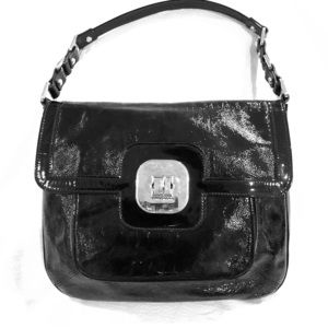 Longchamp Gatsby Black Patent Shoulder Bag